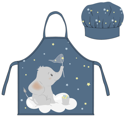 Слон Син детски apron комплект от две части