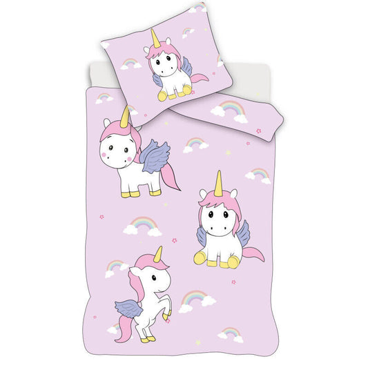 Еднорог Дъга детско bedding комплект 100?Ч140см, 40?Ч45см