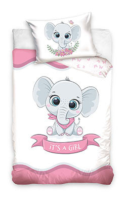 Слон It's a Girl детски  bedding комплект 90x120 см, 40x60 см