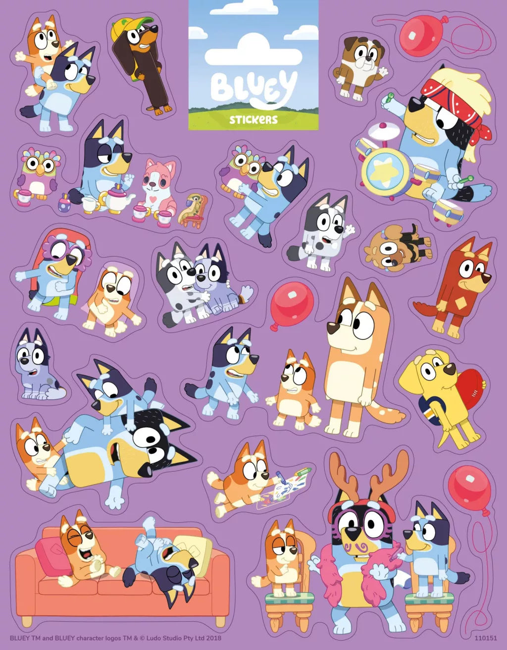 Комплект Стикери Блуи Bluey
