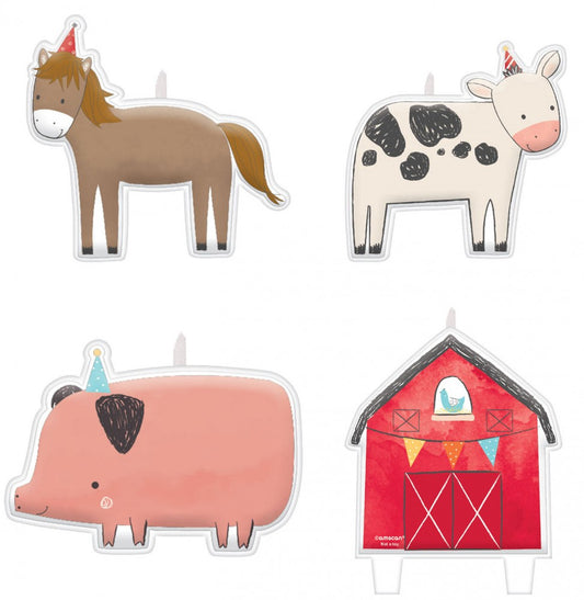 Barnyard Ranch рожден ден cake candle, комплект от 4