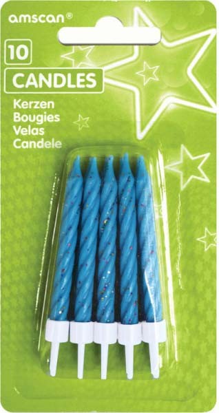 Цвят Син glitter cake candle комплект, комплект от 10  Свещи
