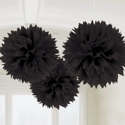 Цвят Черен Черен hanging pom pom декорация комплект от 3
