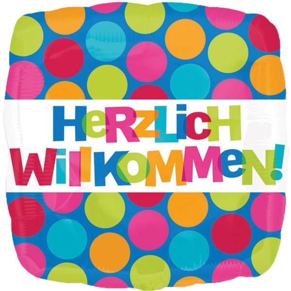 Цвят Herzlich WillkomМъже фолио балон 43 см
