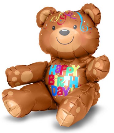 Честит Рожден ден Честит Рожден ден Bear Sitting Фолиев балон 38 см
