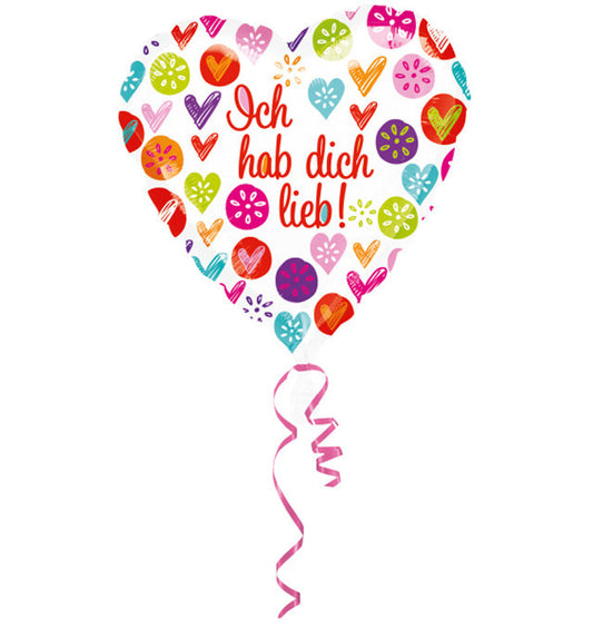 Обичам те Ich hab dich lieb фолио балон 43 см