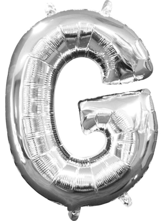 Номер Мини G Letter Фолиев балон, Сребро 33 см