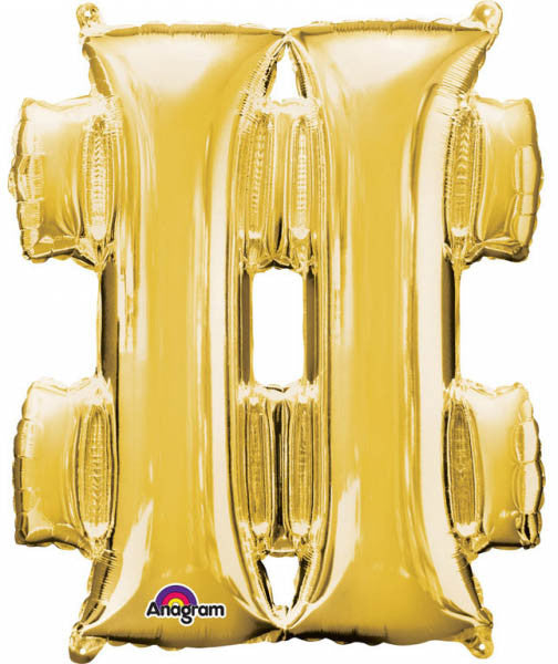 Номер G , G  Мини фолио балон hashtag icon 33 см