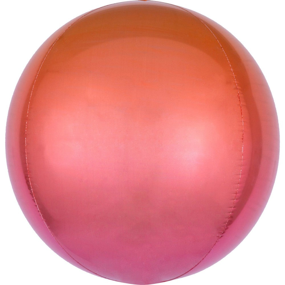 Цвят Ombr?й Red and Orange Sphere Фолиев балон 40 см
