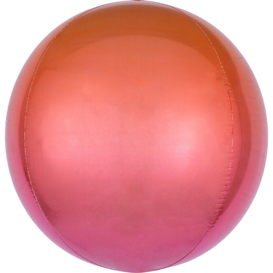 Цвят Ombr?й Red and Orange Sphere Фолиев балон 40 см
