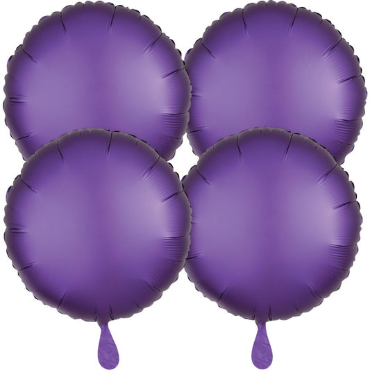 Satin Purple Circle Фолиев балон 48 см 4 части комплект