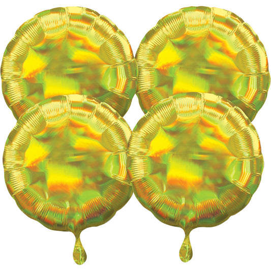 Цвят Holographic Circle Yellow Фолиев балон 45 см 4 части комплект