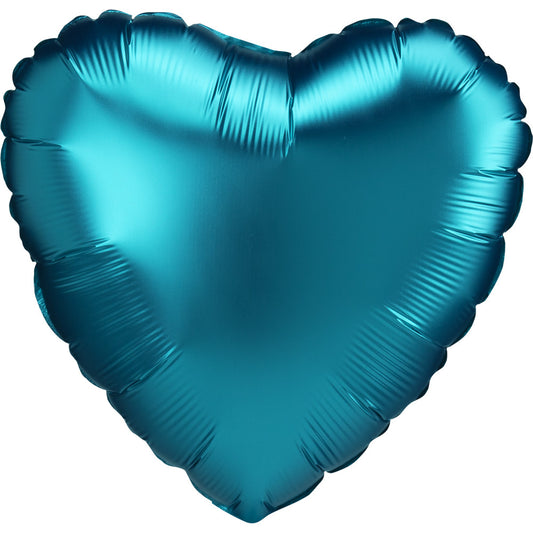 Satin Aqua Сърце Фолиев балон 43 см