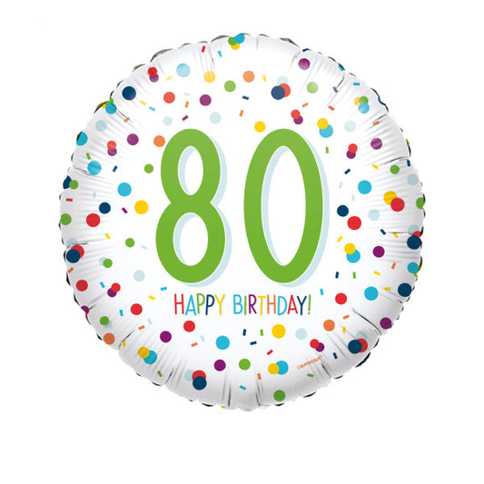 Честит Рожден ден Честит Рожден ден Confetti 80 Фолиев балон 43 см