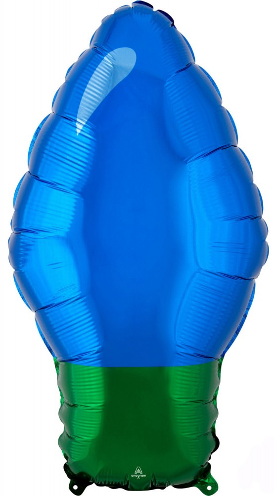 Коледа Син Светло Bulb Фолиев балон 55 см
