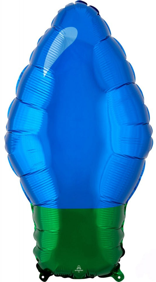 Коледа Син Светло Bulb Фолиев балон 55 см