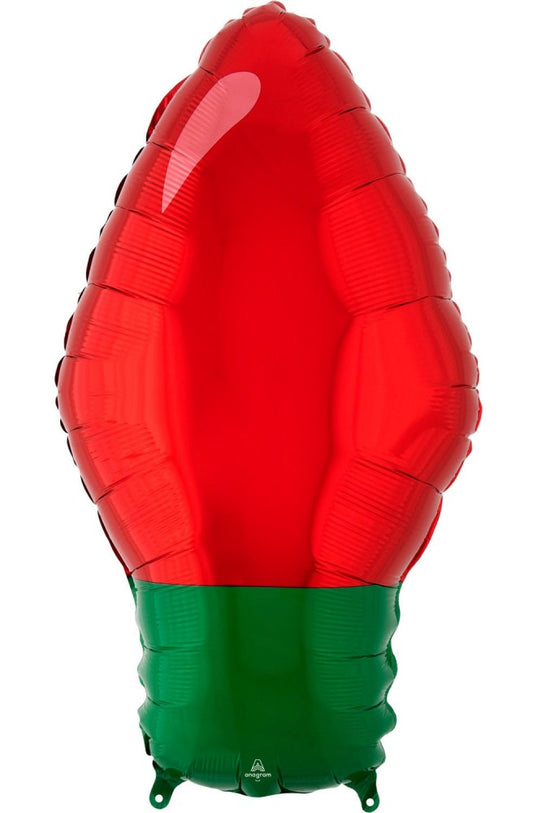 Коледа Red Светло Bulb Фолиев балон 55 см