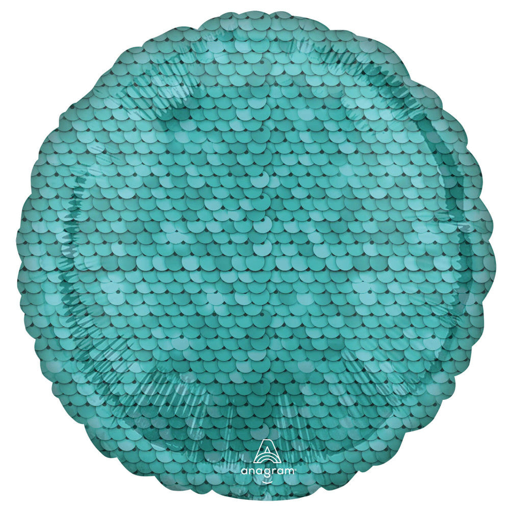 Цвят Син Sequin Pattern Фолиев балон 43 см
