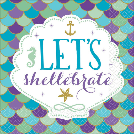 Mermaid Shellebrate napkin 16 части 33x33 см