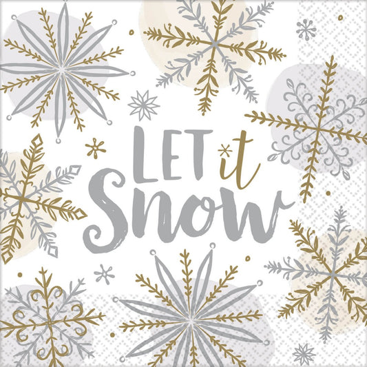 Коледа White Snowflake Napkin 16 части 33x33 см