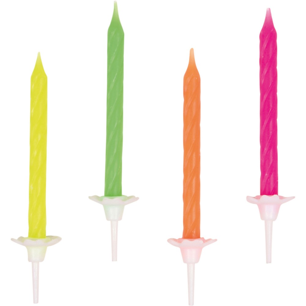 Цвят Neon Честит Рожден ден Cake Candle комплект, 10 части