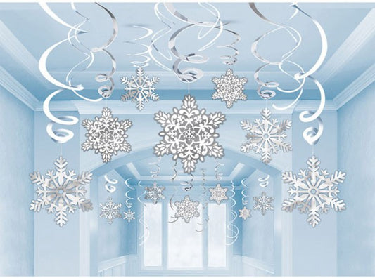 Коледа Snowflake, Snowflake Ribbon декорация комплект от 30 части