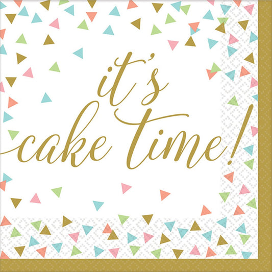 Парти Cake Time Confetti Napkin Pack of 36 33x33 см