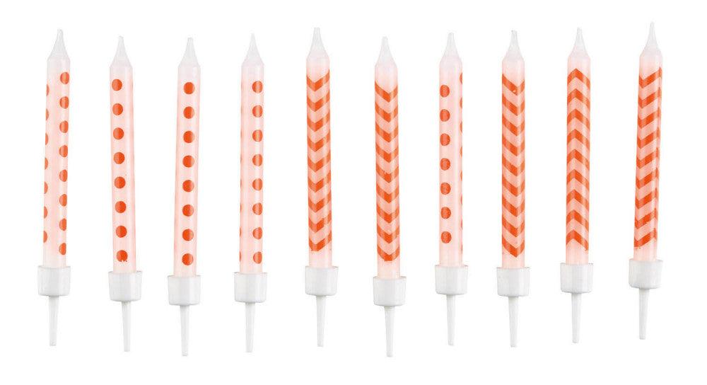 Цвят Orange spiral cake candle, candle комплект от 10 части