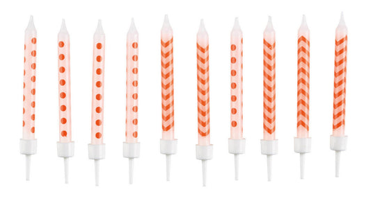 Цвят Orange spiral cake candle, candle комплект от 10 части