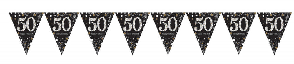 Честит Рожден ден Честит Рожден ден G  50 Flag Garland 3.96 m