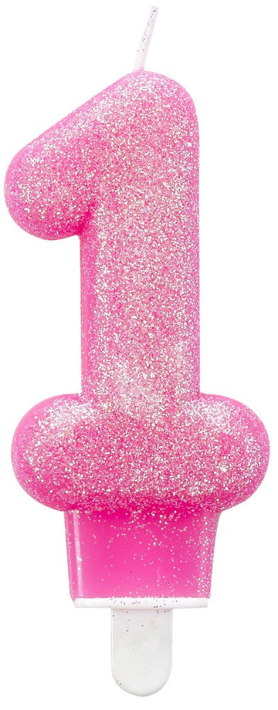 Цвят sparkling рожден ден candle, число 1 candle