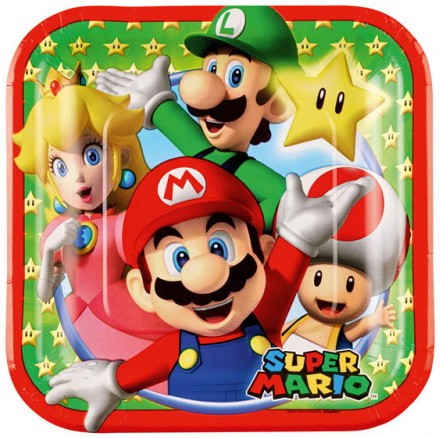 Супер Марио Mushroom World пластамасова чиния 8 части 18 см