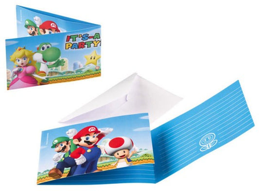 Супер Марио Mushroom World Парти Invitation комплект от 8 части