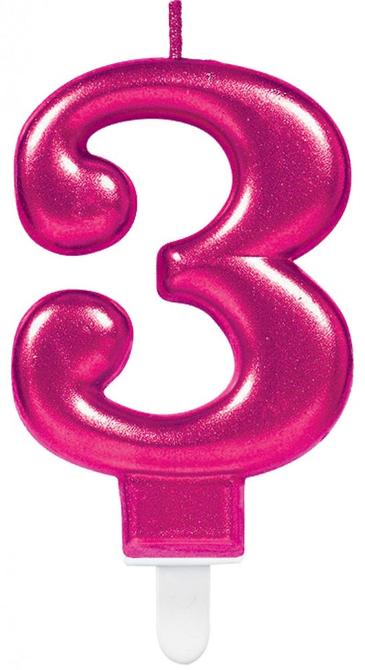 Номер Розов Розов число candle, число 3 cake candle