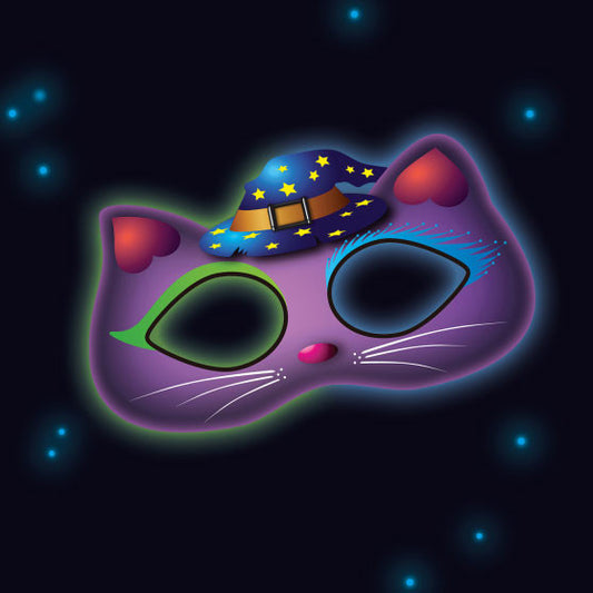 Цвят Glowing Котка Plastic Mask 19x10 см