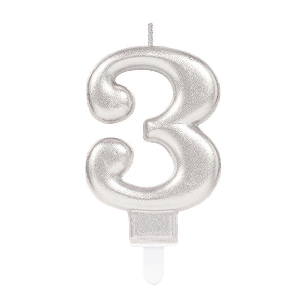 Номер Сребро, Сребро numerical candle, рожден ден candle число 3