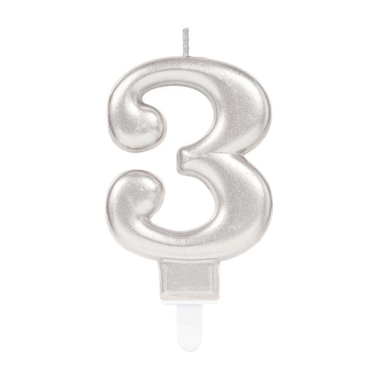 Номер Сребро, Сребро numerical candle, рожден ден candle число 3