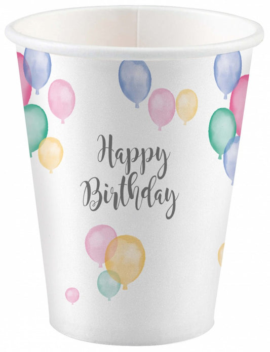 Честит Рожден ден Pastel Честит Рожден ден paper cup комплект от 8, 250 ml