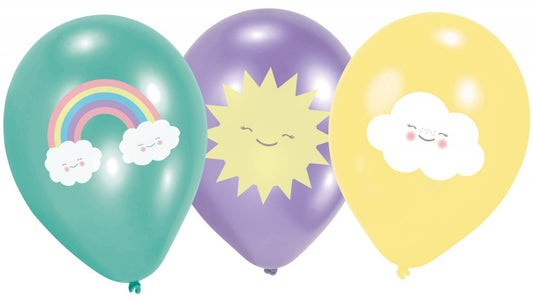 Дъга Дъга and Cloud and Cloud Балон, 6 части 11 inch (27.5 см)