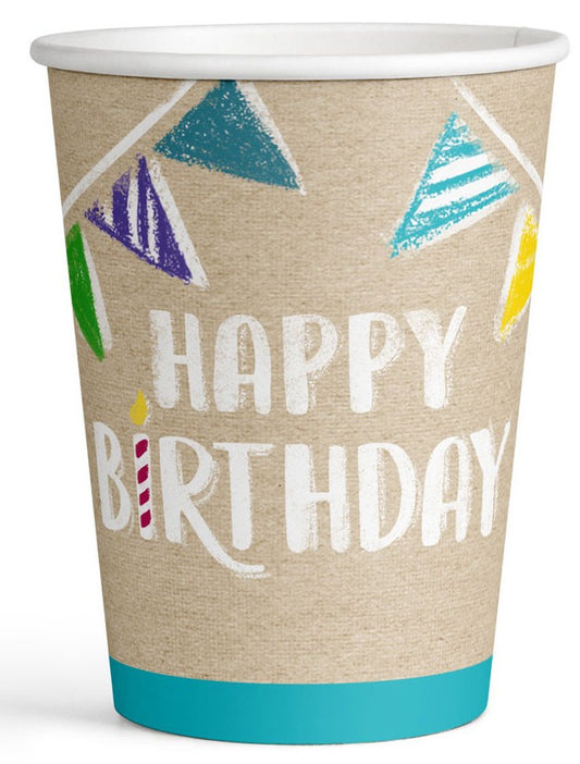 Честит Рожден ден Brown Честит Рожден ден paper cup 8 pieces 250 ml