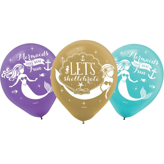 Mermaid Shellebrate Балон, 6 части 11 inch (27.5 см)