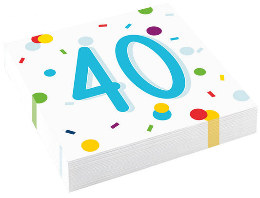 Честит Рожден ден Confetti  Честит Рожден ден 40 Салфетки, pack of 20, 33x33 см