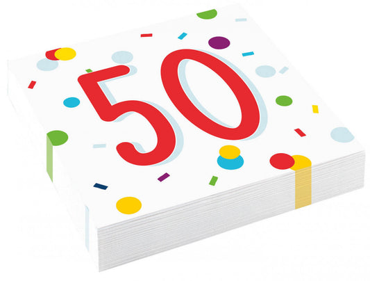 Честит Рожден ден Confetti  Честит Рожден ден 50 napkin pack of 20 33x33 см