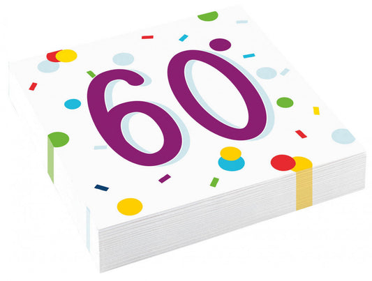 Честит Рожден ден Confetti  Честит Рожден ден 60 Салфетки 20 части 33x33 см