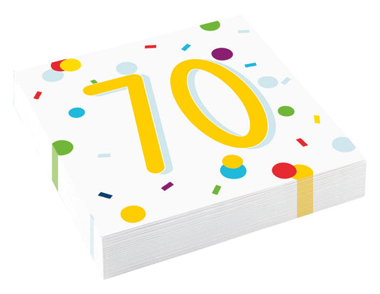 Честит Рожден ден Confetti  Честит Рожден ден 70 Салфетки 20 части 33x33 см