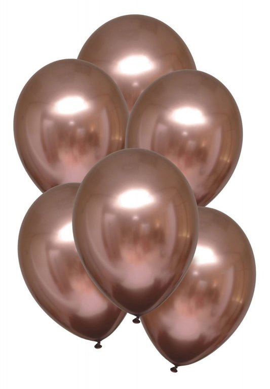 Satin Роза Балон, 6 части 11 inch (27.5 см)