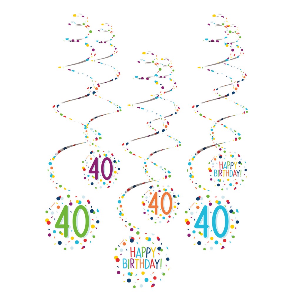 Честит Рожден ден Confetti Честит Рожден ден 40 Decorative Ribbon комплект от 6