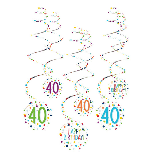 Честит Рожден ден Confetti Честит Рожден ден 40 Decorative Ribbon комплект от 6