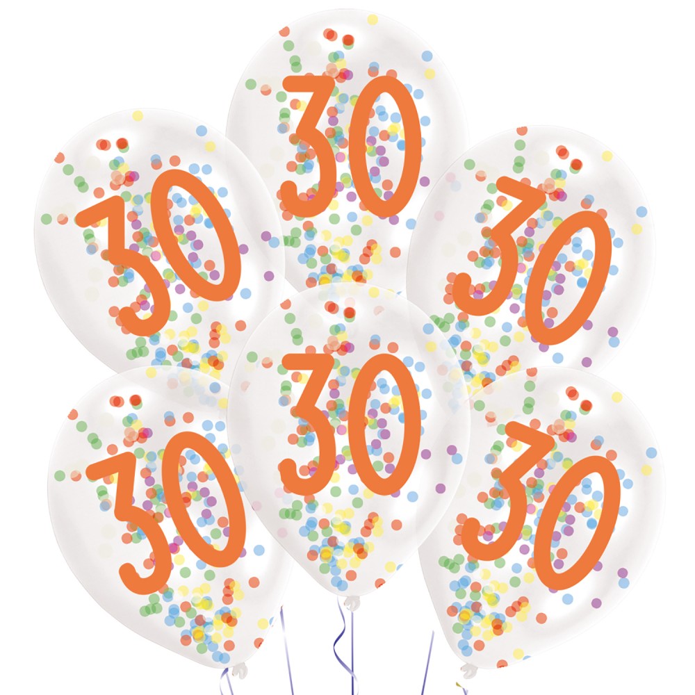 Честит Рожден ден Droplets Честит Рожден ден Балон filled with 30 confetti, 6-piece, 11 inches (27.5 см)
