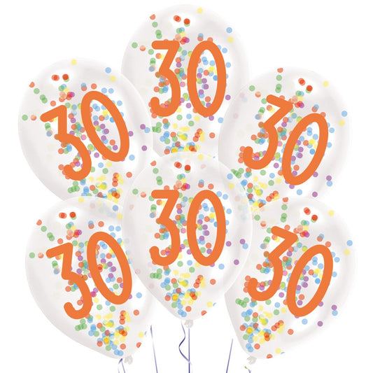 Честит Рожден ден Droplets Честит Рожден ден Балон filled with 30 confetti, 6-piece, 11 inches (27.5 см)